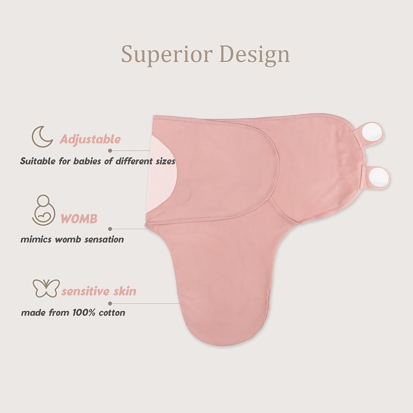 3-pack of Newborn Blankets, Suitable for Male and Female Infants Aged 0-3 Months, with a Womb-like Design, a Great Gift for Newborns.