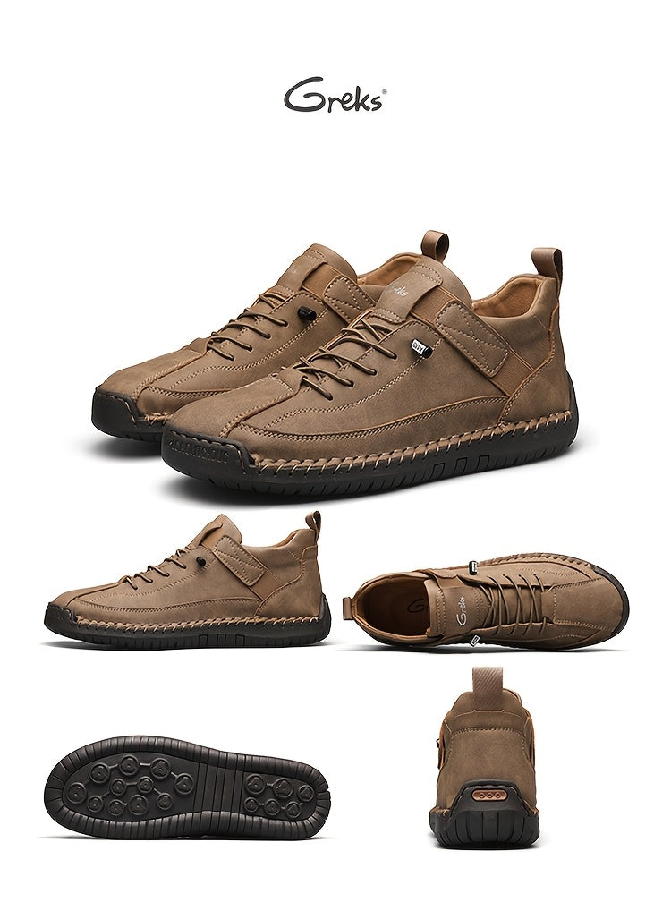 GREKS Men' Ankle Boots Slip-On/Lookout Suitable for Walking Driving Shoes, Lightweight Mid-Top Loafers with Cushioned Sole & Traction, Upper for Casual, Office, Semi-Formal Use - Spring/Fall Seasonal Footwear