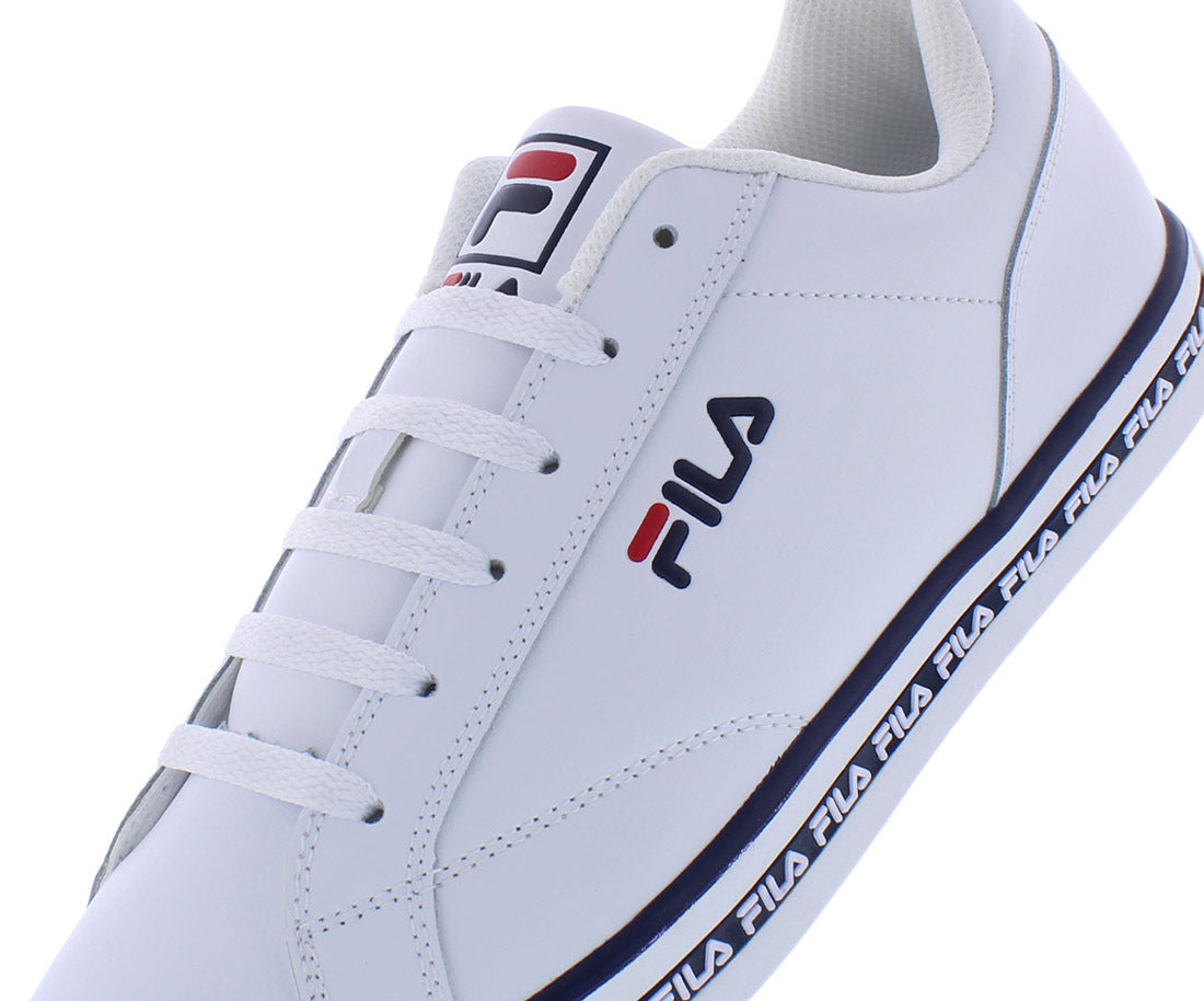 Fila Original Court Leather Mens Shoes Color: White/Navy/Red