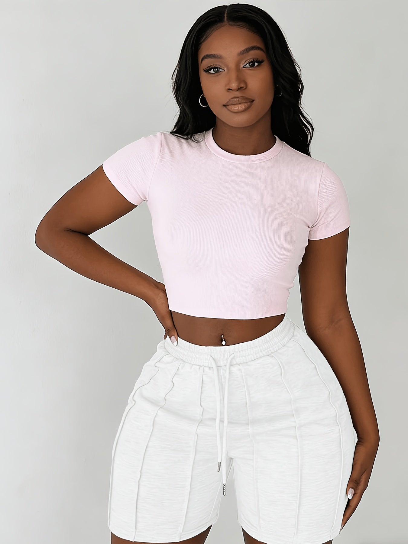 (3pcs)Solid Color Drawstring Sports Shorts with Elastic Waistband And Slant Pockets, Casual Style for Women In Spring/summer/autumn.