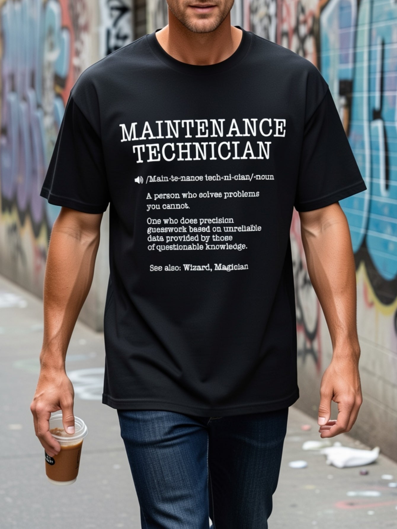 Men'S Retro Pure Pattern Printed T-Shirt Top - Trendy And Fashionable Style, Creative Pattern, Comfortable And Casual Wear, Suitable for Christmas Parties, Festival Gifts, And Celebrations, Shipped from Local Warehouse