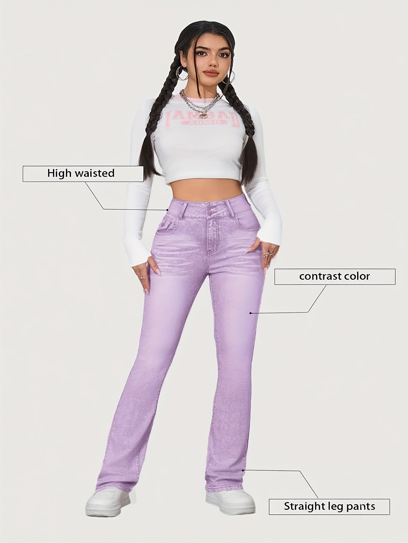 Plus Size for Women | Cute Pink Jeans | Y2K Fashionable | Slim-Fitting Style | with Pocket | Comfortable Jeans | Elastic Denim