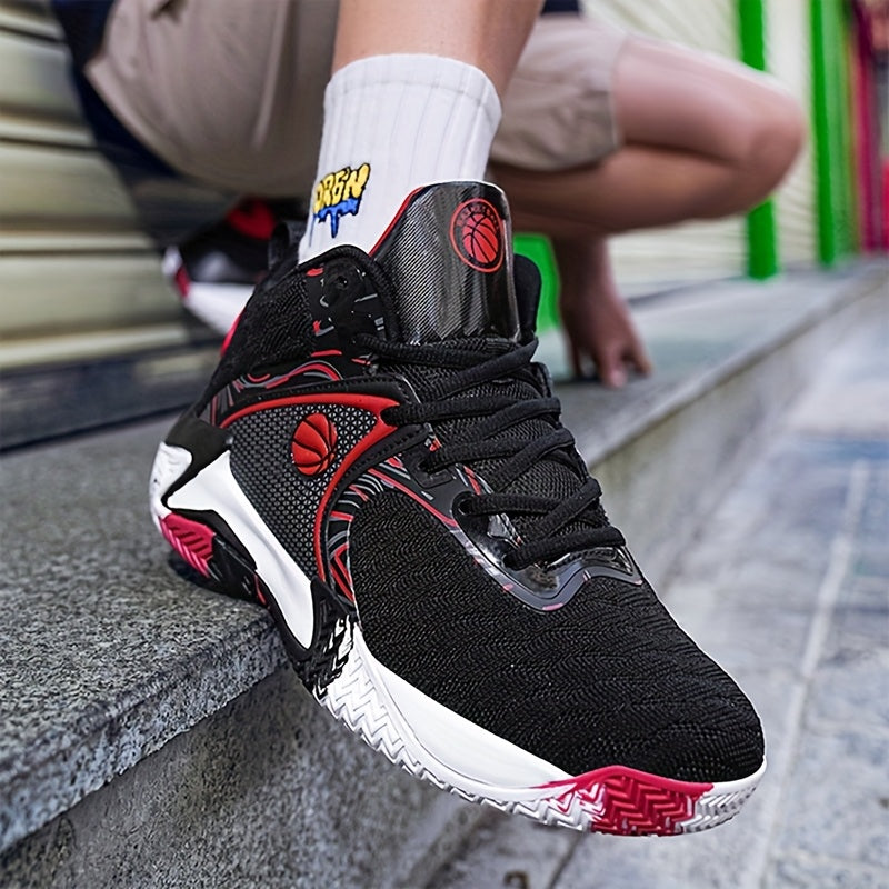 Sneakers, Men' S Basketball Shoes, High Top Sports Shoes, Durable Lace up Anti Slip Running Shoes