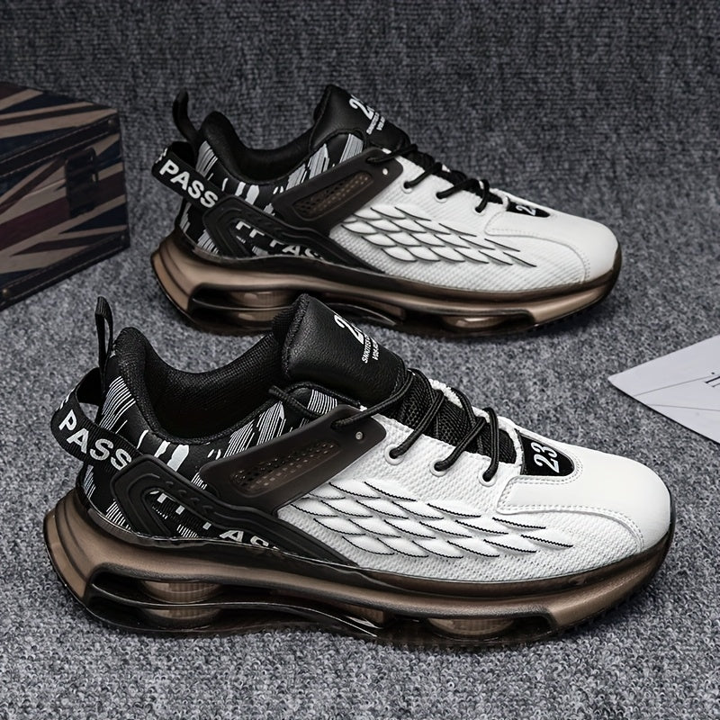 Men Fish Scale Woven Shoe Upper Casual Running Shoes Men Outdoor Breathable Sneakers Plus Size