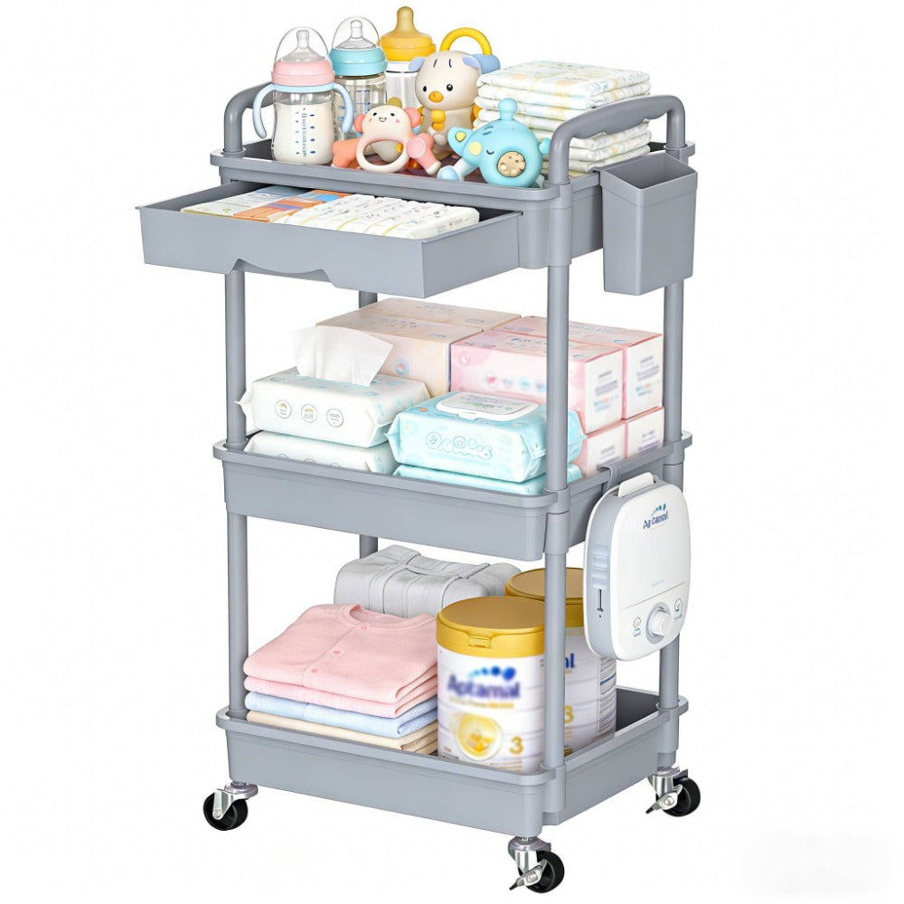 Nursery Storage Cart - Mobile 3-Tier Organizer