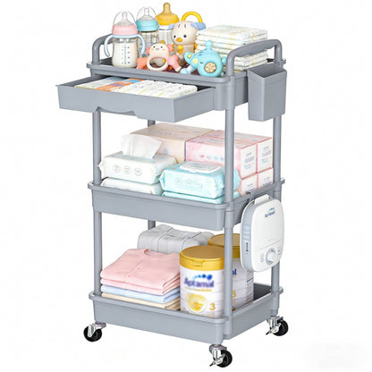 Nursery Storage Cart - Mobile 3-Tier Organizer