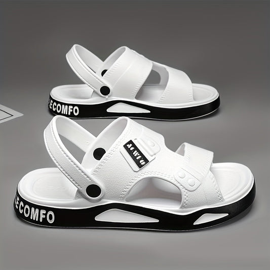 [Breathable Non-Slip Slides] Breathable Non-Slip Men's Summer Slides - EVA Material Geometric Design Beach & Indoor Sandals