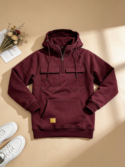 Men's Black Polyester Hoodie - product view 6