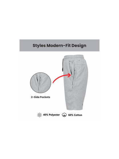 3-Pack Men's Tech Fleece Jogger Lounge Sweat Shorts (Sizes, S-2XL)