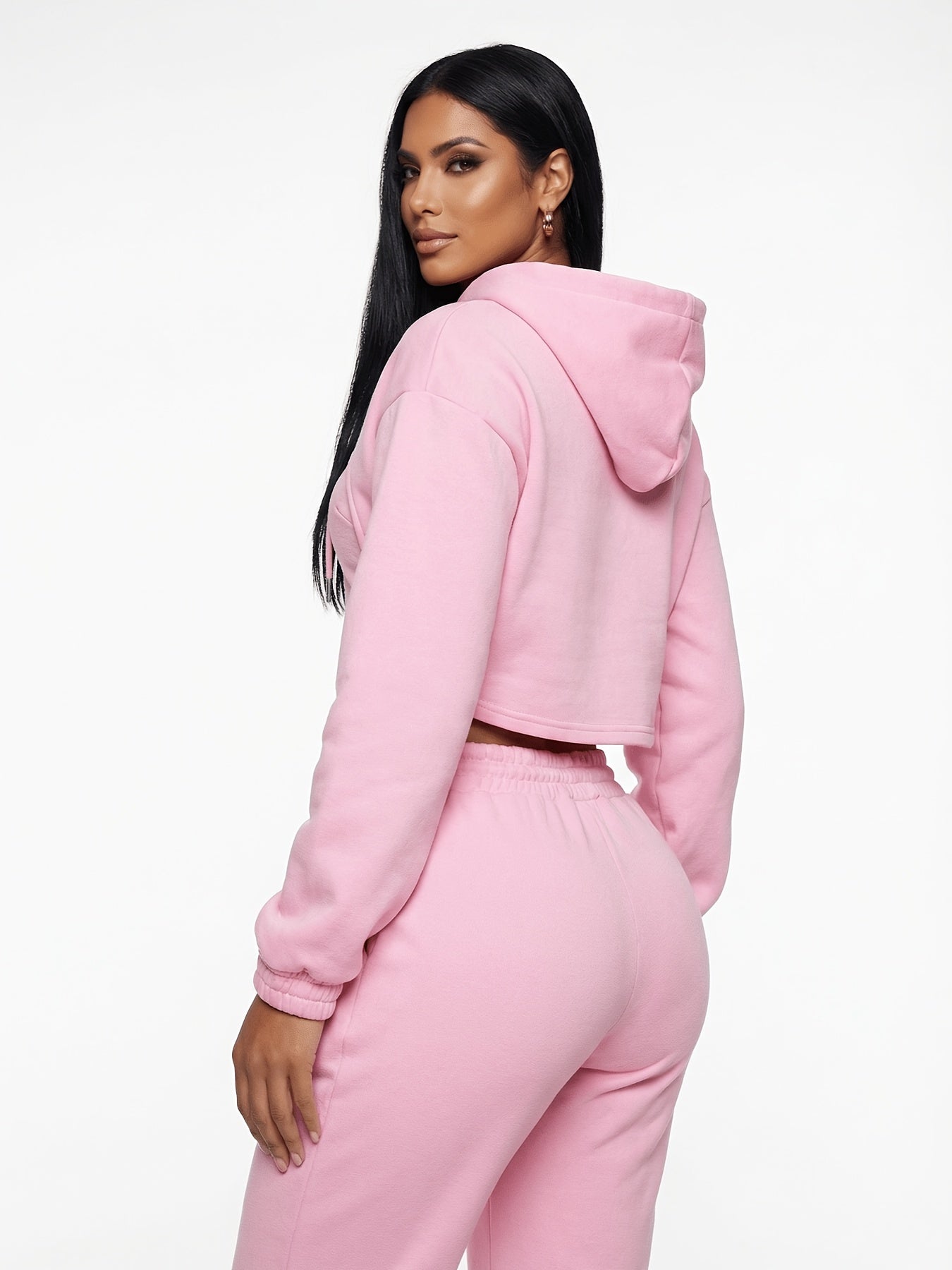 Women'S 3pcs Sweatsuits Sets Sexy Super Cropped Hoodie Tank Top And High Waisted Jogger Sweatpants Matching Loungewear Athleisure Outfits