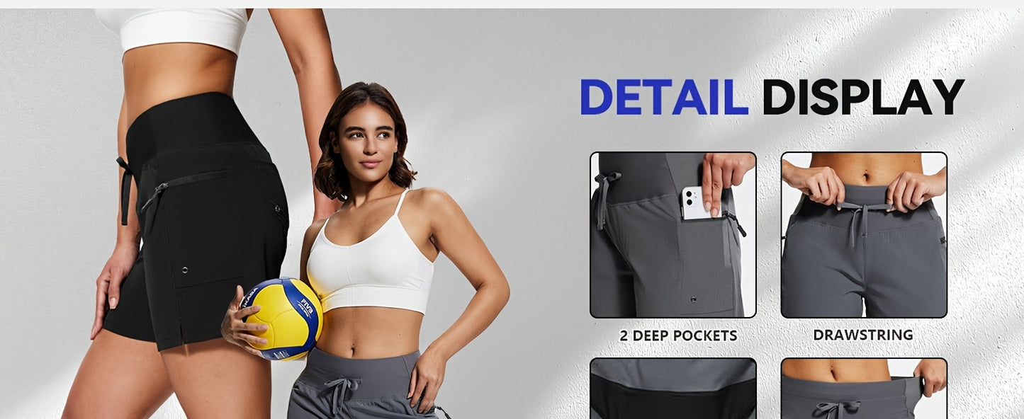 High Waisted Swim Board Shorts for Women 50+ Quick Dry Women'S Swim Trunks Bottoms with Liner Zipper Pockets