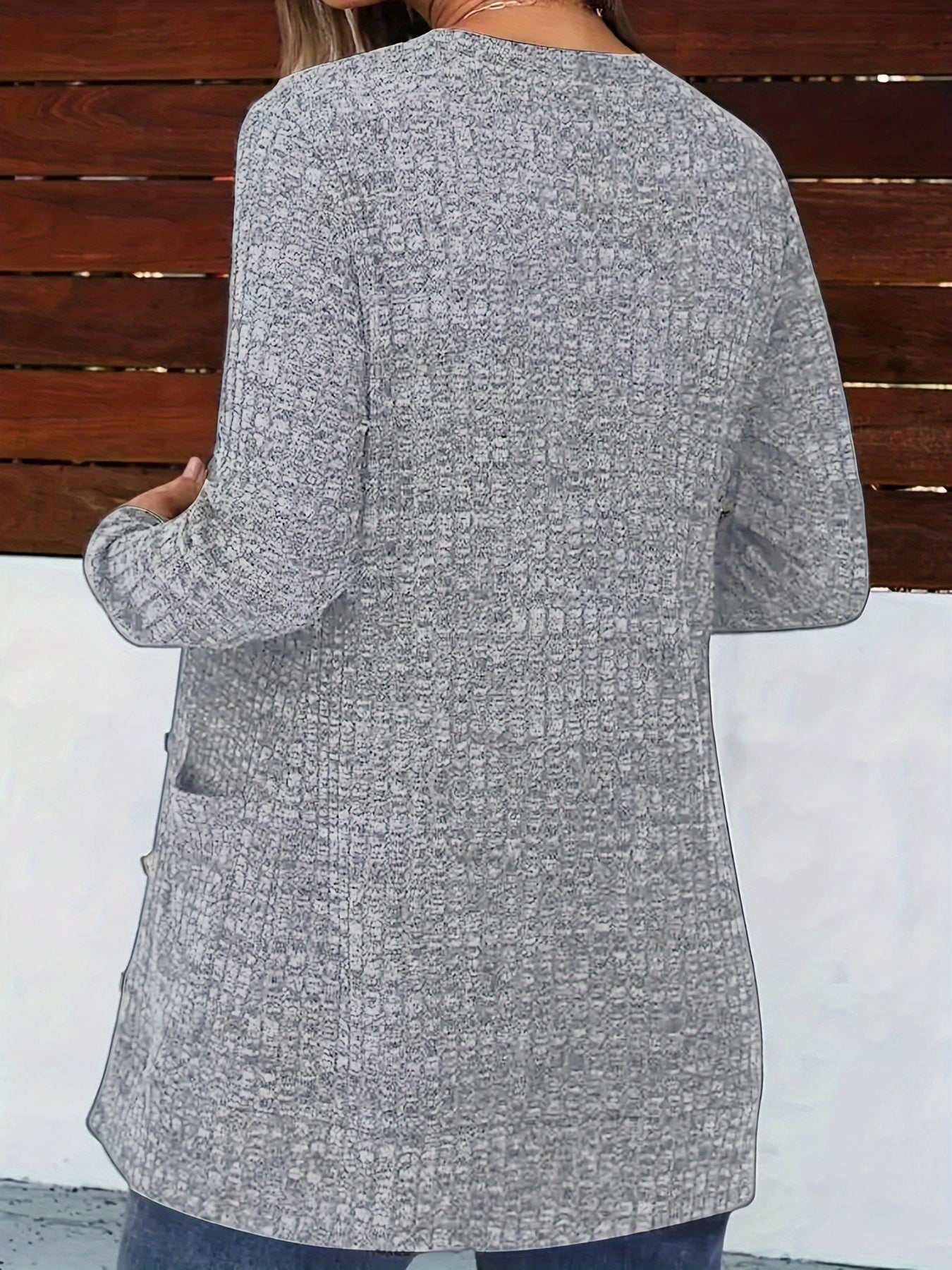 Women's Blue Lace Utility V-Neck Cardigan - product view 12