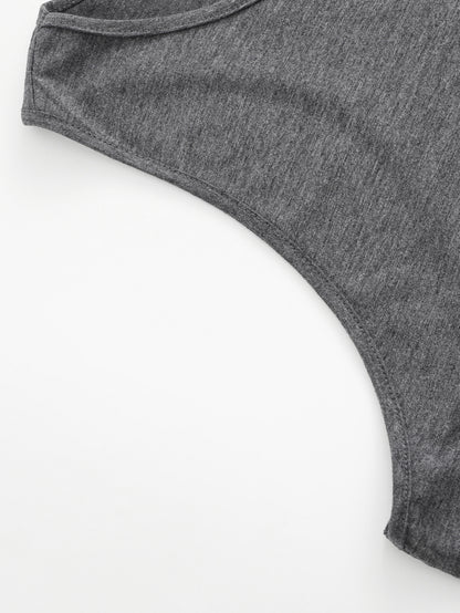 Women's White Printed Tank Top - product view 4