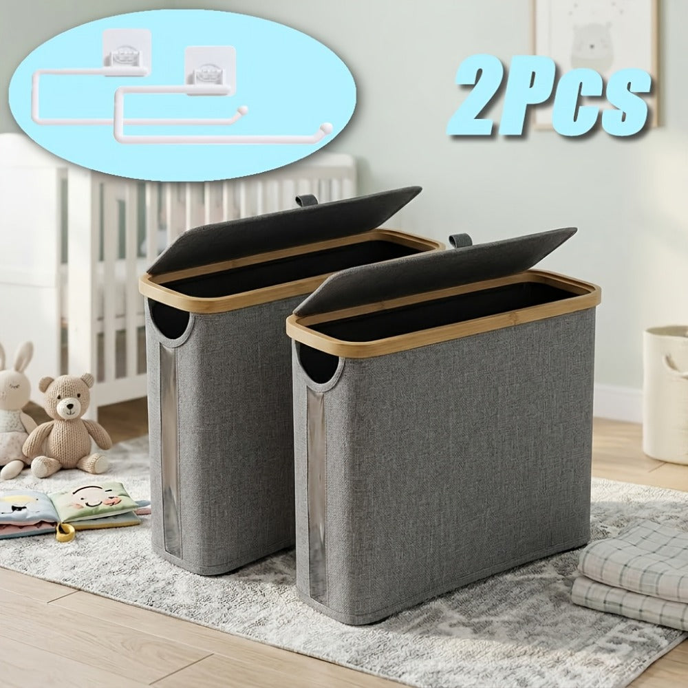 Foldable Bamboo Storage Organizer - Water-Resistant Space-Saving Design