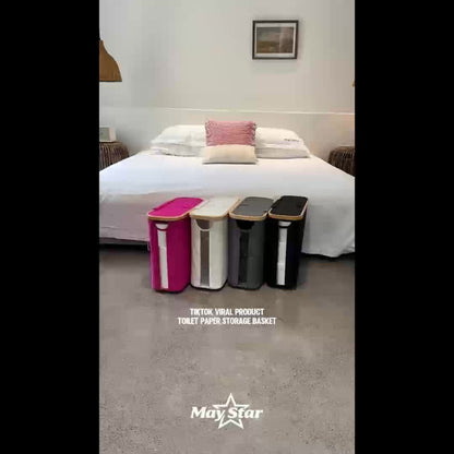 Foldable Bamboo Storage Organizer - Water-Resistant Space-Saving Design