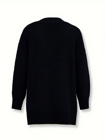 Women's Purple Polyester Oversized Long-Sleeve Sweater - product view 22