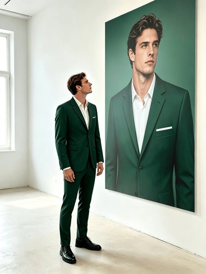Men's Suits for Men, Trajes Para Hombres Elegantes - Solid Color Serge Blazer Pants Set, Slim Fit Modern Men's 2pcs Suit for Business, Formal & Graduation Events