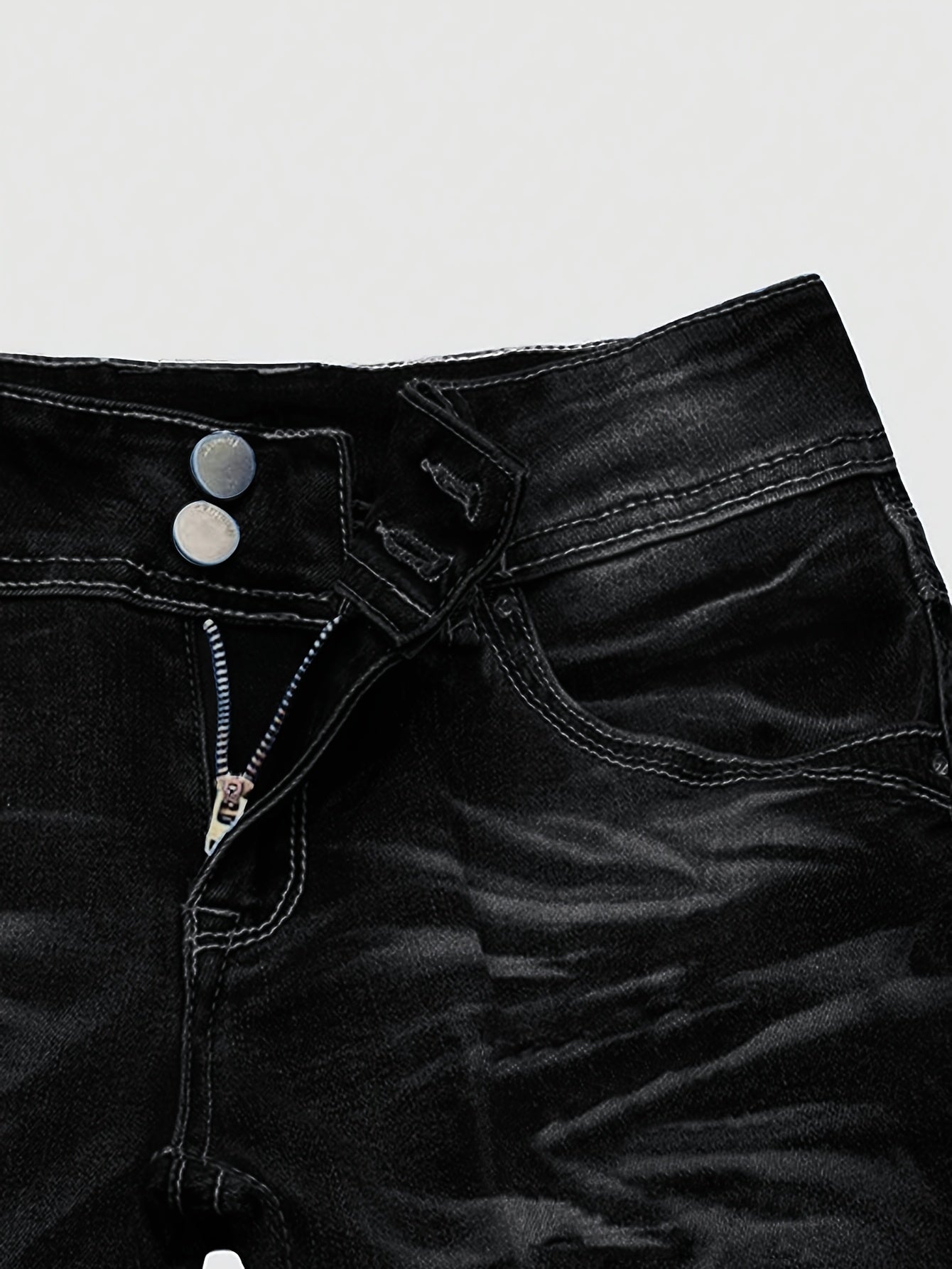 Non-stretch Multi-pocket Design, Classic Zipper Button, Fashionable Casual Versatile Jeans