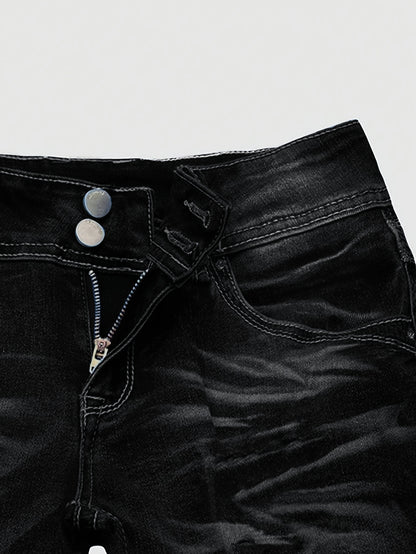Non-stretch Multi-pocket Design, Classic Zipper Button, Fashionable Casual Versatile Jeans