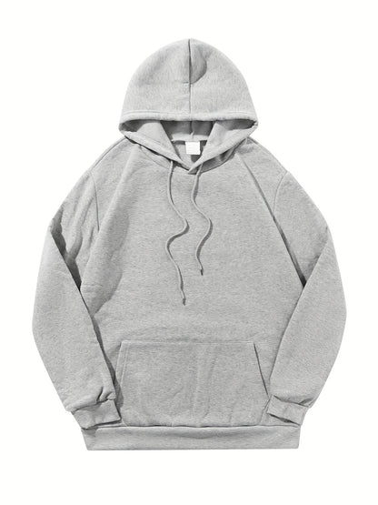 3pcs Men's Thick Hooded Sweatshirts in Solid Color - Casual & Sporty Pullover Hoodies, Long Sleeve, Loose Fit, Machine Washable for Fall & Winter