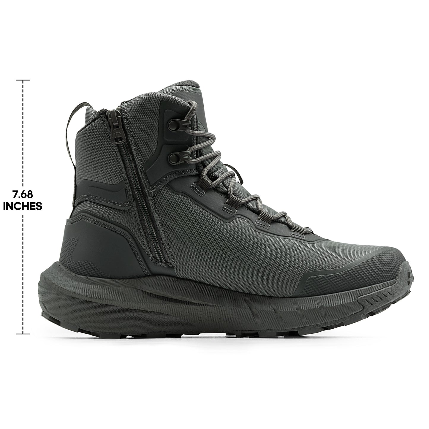 NORTIV 8 Men's Tactical Hiking Boot Lightweight Boots for Work All Day Side Zipper Motorcycle Combat Boot Arch Support 8 Inches