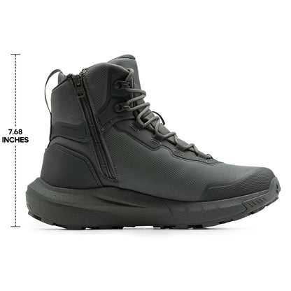 NORTIV 8 Men's Tactical Hiking Boot Lightweight Boots for Work All Day Side Zipper Motorcycle Combat Boot Arch Support 8 Inches