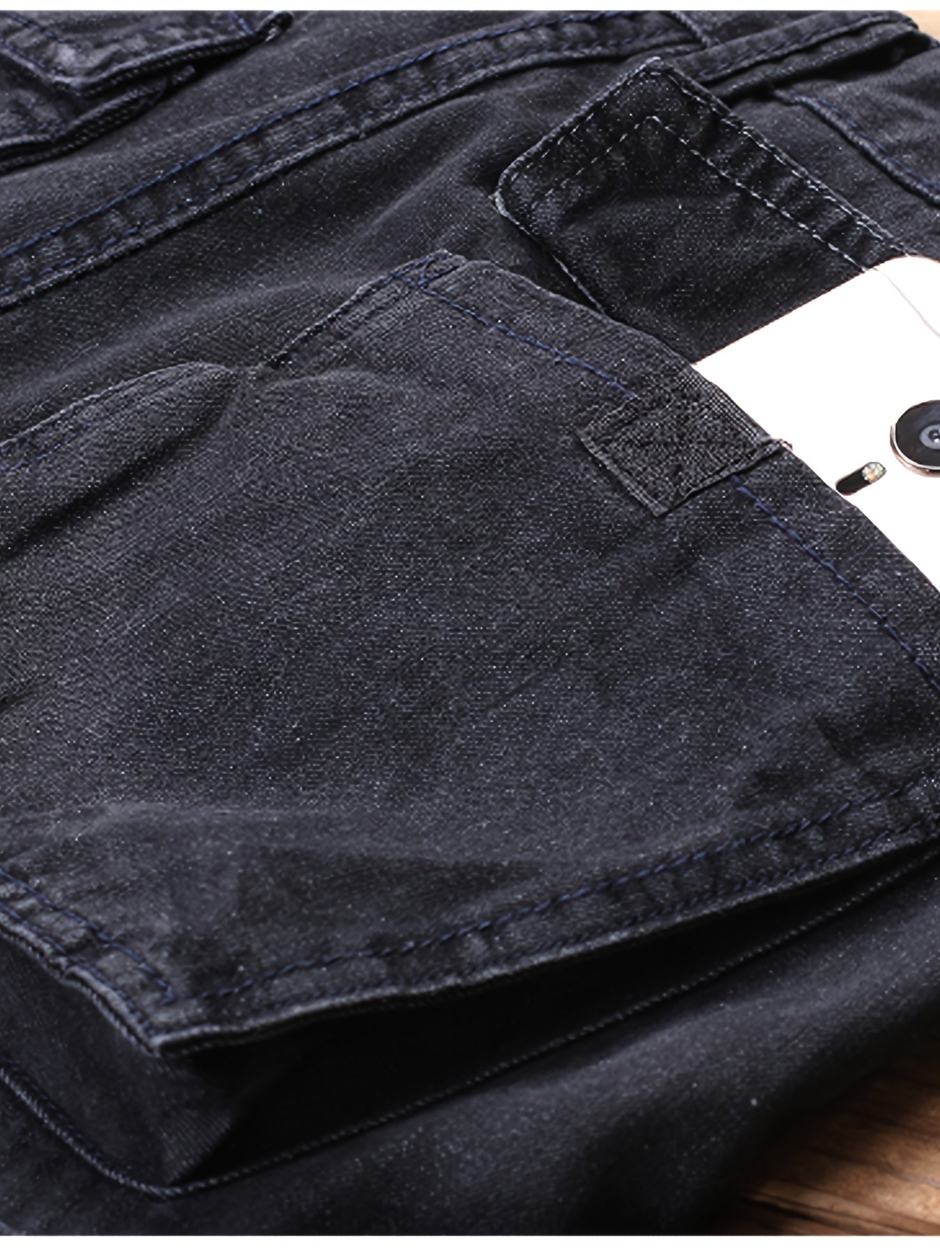 Men'S Loose Fit Multi- Work Outdoor Casual Denim Cargo Shorts