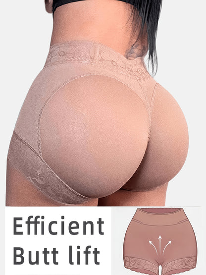 1pc High-waisted Shaping Thong With Seamless Construction, Machine Washable, Non-rolling And Non-slip Cuffs