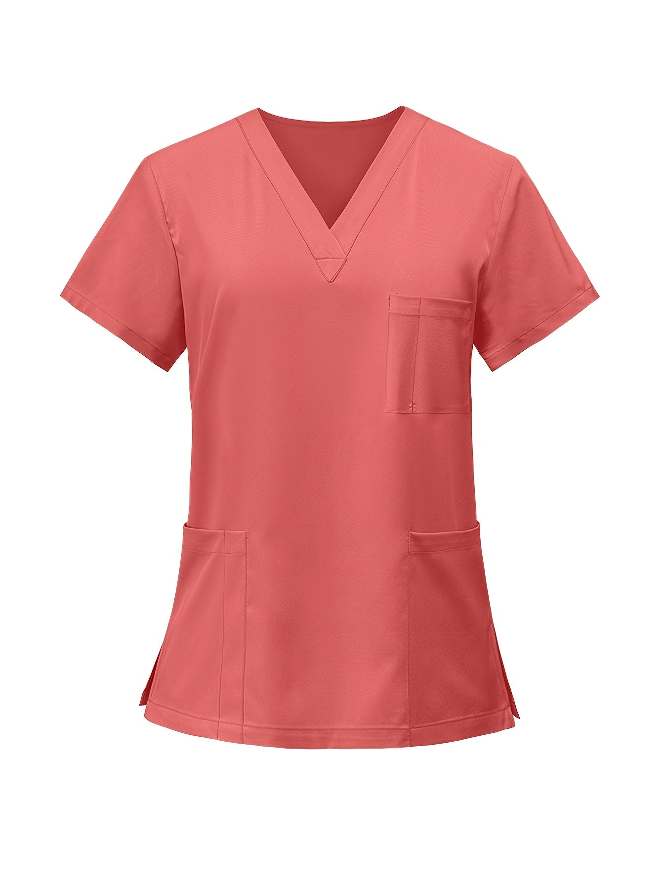 [2pcs Scrub Suit Set] Ships From The United States] 2pcs Set Scrub Suit Set for Women Modern V-neck Top T-shirt & Tapered Leg Jogger Pants with Drawstring Nursing Uniforms Set Suitable for Pet Hospitals, Dental Clinics, Nursing Work, Etc