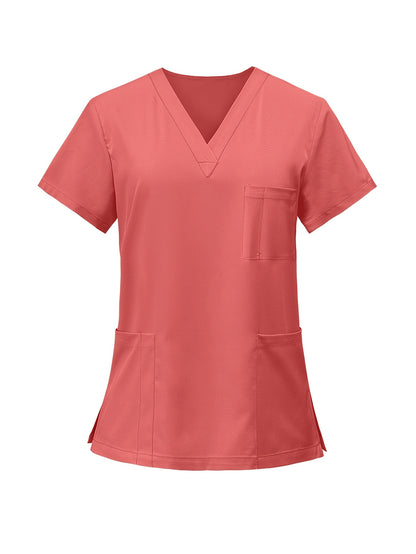 [2pcs Scrub Suit Set] Ships From The United States] 2pcs Set Scrub Suit Set for Women Modern V-neck Top T-shirt & Tapered Leg Jogger Pants with Drawstring Nursing Uniforms Set Suitable for Pet Hospitals, Dental Clinics, Nursing Work, Etc