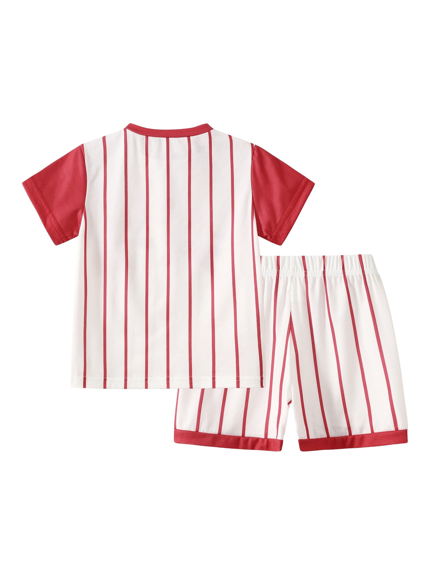 6pcs Boys' Summer Short-Sleeved Set for 4-Year-Olds, New Style for 8-Year-Olds. Includes Shorts And T-Shirts. Breathable, Comfortable, Sporty And Casual. Suitable for Outdoor Activities. Trendy Boys' Wear