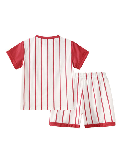 6pcs Boys' Summer Short-Sleeved Set for 4-Year-Olds, New Style for 8-Year-Olds. Includes Shorts And T-Shirts. Breathable, Comfortable, Sporty And Casual. Suitable for Outdoor Activities. Trendy Boys' Wear