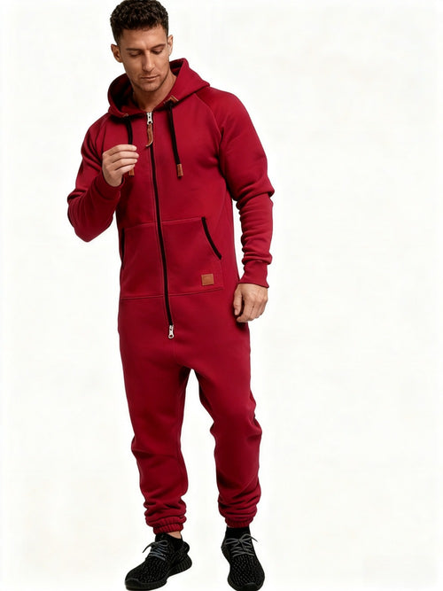 Men's Hooded Coveralls - Full-Zip One-Piece Design Style 4757