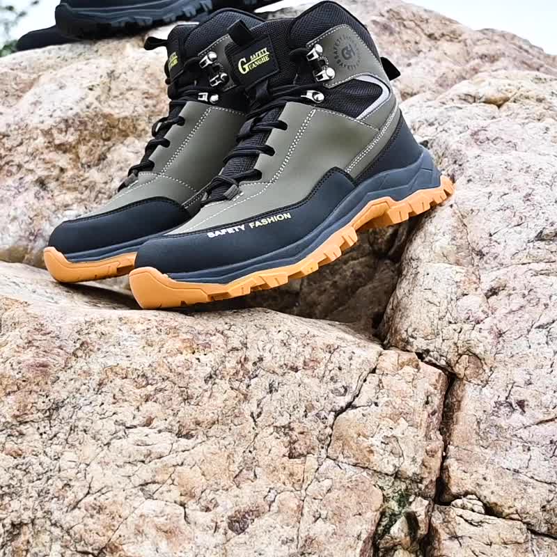 Men's Work Shoes, All-Season Labor Protection Shoes, Work Boots, Comfortable Fabric Insoles, Casual Outdoor Sneakers, Construction Boots