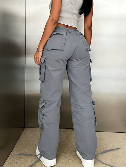 Y2K Style Retro Wash Water Era Feel Women's Work Pants, Basic Multi-functional Pockets Are Very Suitable for Street Travel.