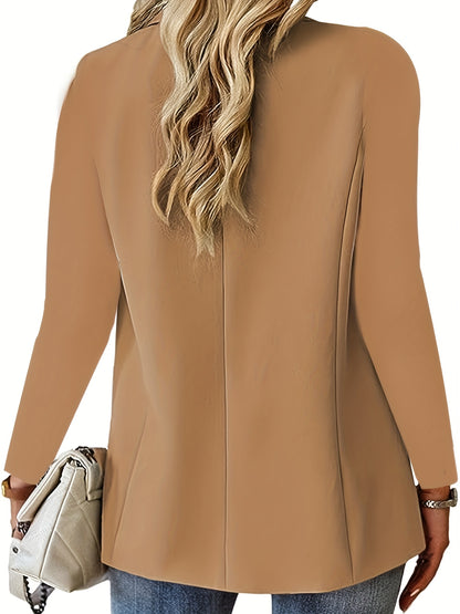 Women'S New 2026 Spring And Autumn All-Match Casual Long-Sleeve Solid Color Cardigan Blazer