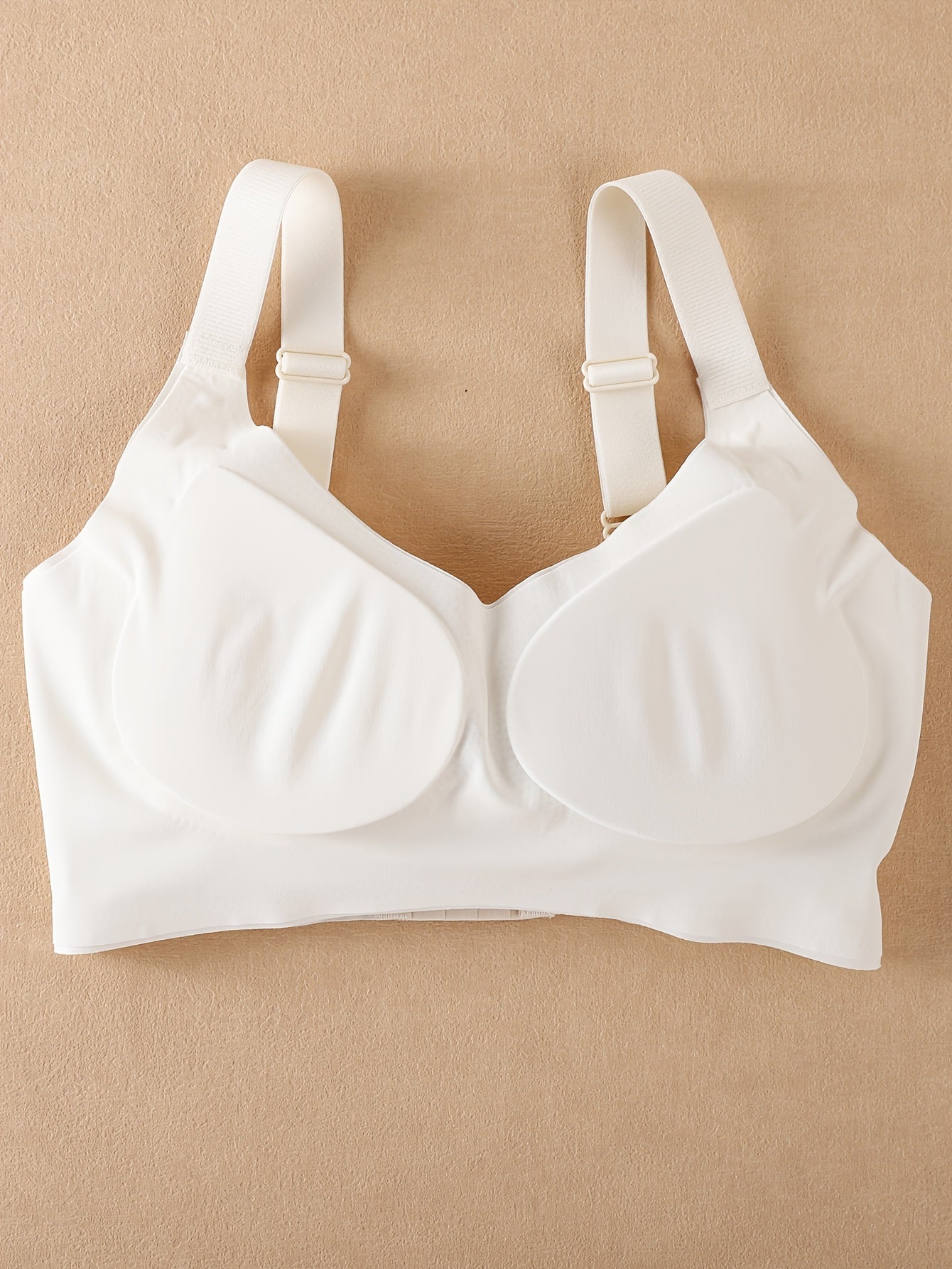 4pcs JOINBUY Women's Full Coverage Backless V-Neck Bras - Removable Pads & Suitable for Daily & Special Occasions, High Elasticity Seamless Support Bra with V-Neck Backless Design, Removable Cups, Moderate Lift Underwear (Solid Color)