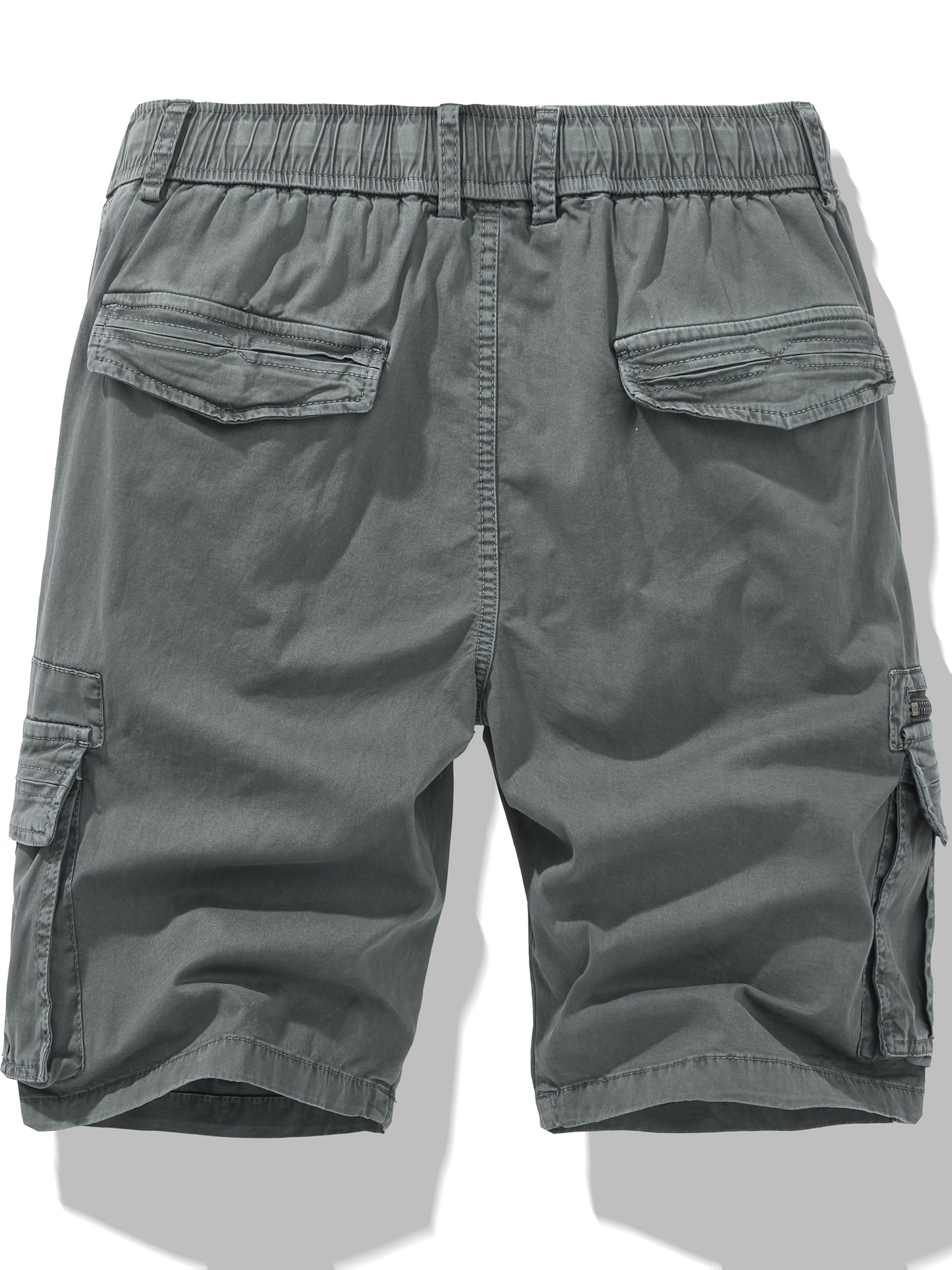 Men's Breathable Cotton Shorts with Multi-Pocket - Elastic Workwear Shorts Suitable for Outdoor,,, Casual Wear - Mid-Rise Pants with /Equipment Pockets