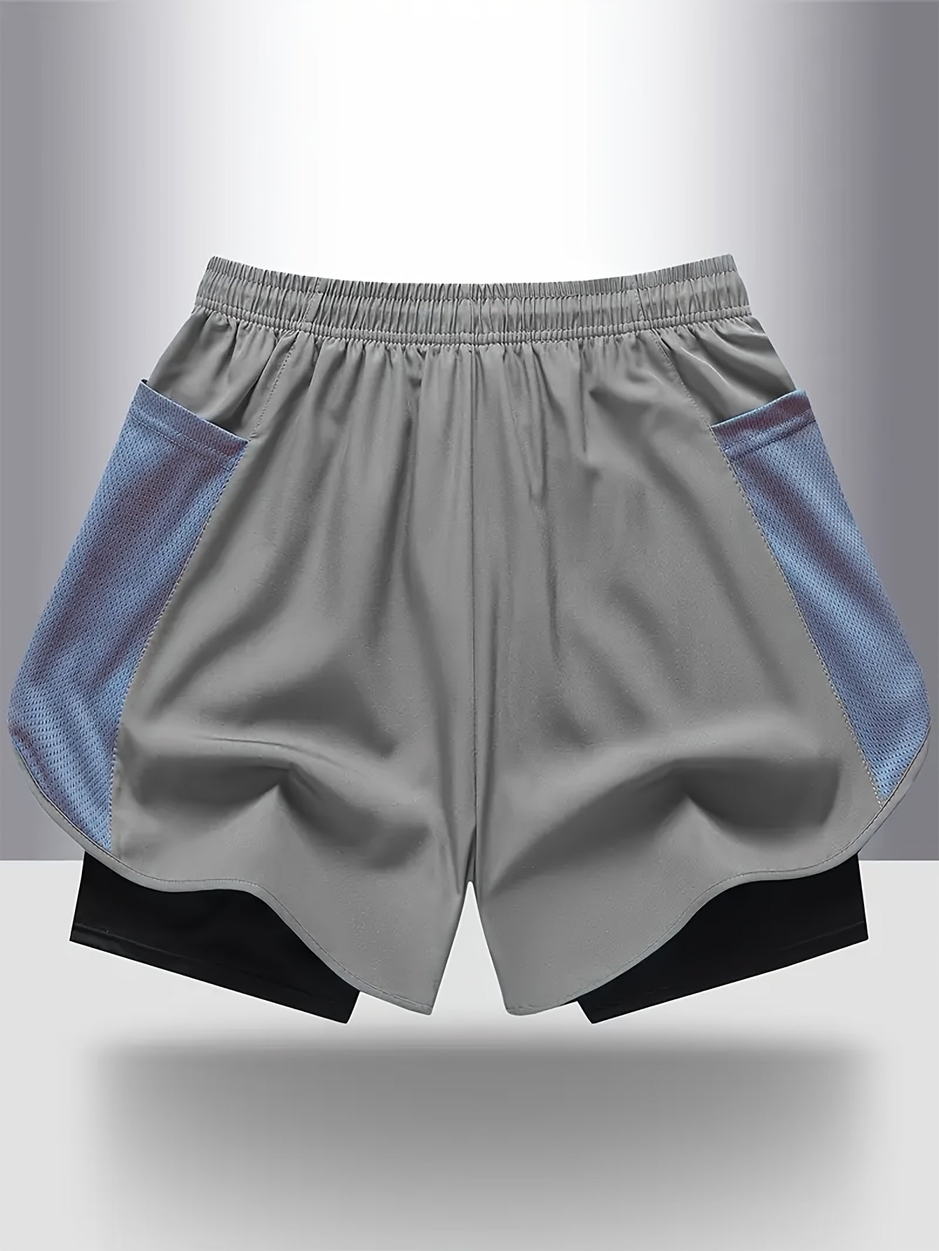 4pcs Summer Women's Casual Sports Shorts, Featuring A Two-piece Layering Design with Letters Suitable for Running And Casual Fitness, Come In Black, Gray, Green And