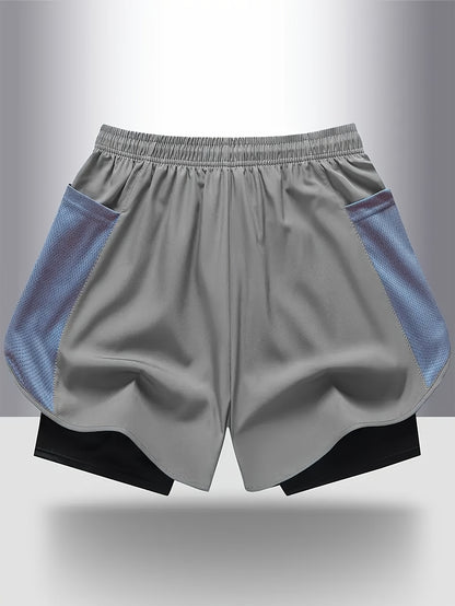 4pcs Summer Women's Casual Sports Shorts, Featuring A Two-piece Layering Design with Letters Suitable for Running And Casual Fitness, Come In Black, Gray, Green And
