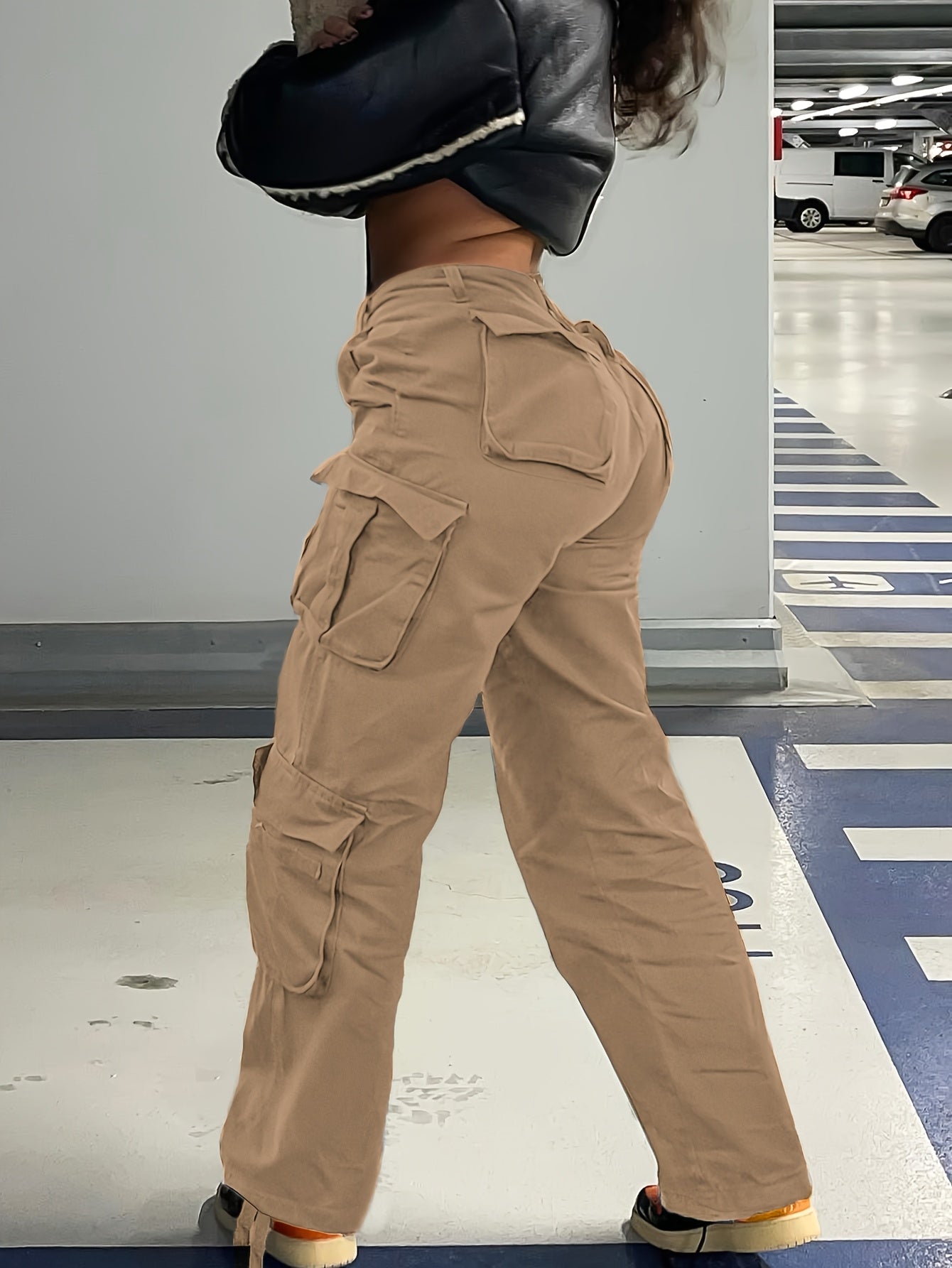 Street Hip-Hop Style Low Waist Multi Pocket Workwear Casual Denim Workwear Pants