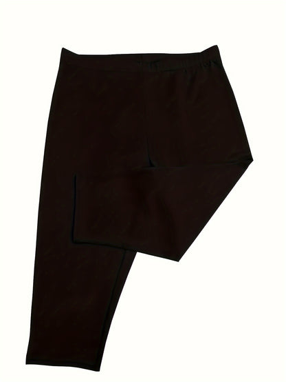Solid Skinny Capri Leggings, Casual Crop Leggings for Spring & Summer, Women'S Clothing