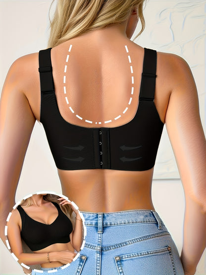 Plus-Size Wireless Women's Bra Suitable for Large Breasts - Full-Coverage Lift & Push-Up Underwire-Free Bust Enhancer with Adjustable Straps, Removable Pads, Seamless Smoothing Lingerie for Daily Wear & Special Occasions