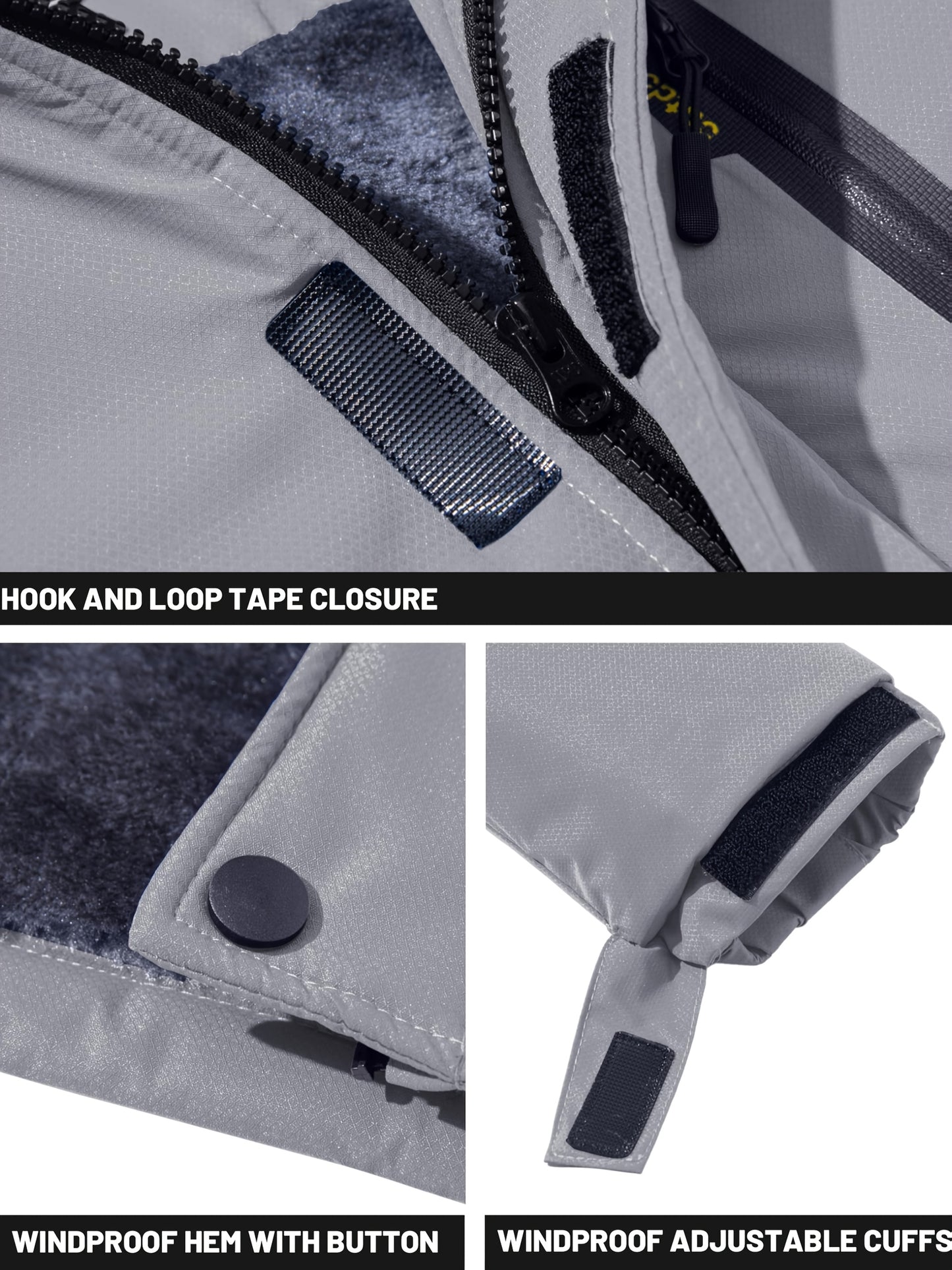 Men'S Winter Ski Jackets Warm Fleece Lined Coats Waterproof Windproof Hooded Thermal Outdoor Parka Thick Sport Hiking Jogging Camping Fishing Climbing Traveling Skiing Snowboarding Casual Windbreaker