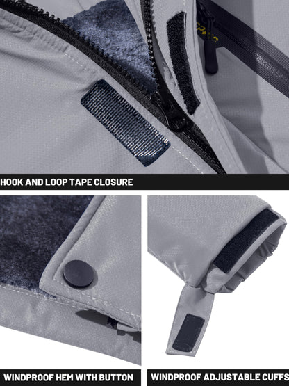 Men'S Winter Ski Jackets Warm Fleece Lined Coats Waterproof Windproof Hooded Thermal Outdoor Parka Thick Sport Hiking Jogging Camping Fishing Climbing Traveling Skiing Snowboarding Casual Windbreaker