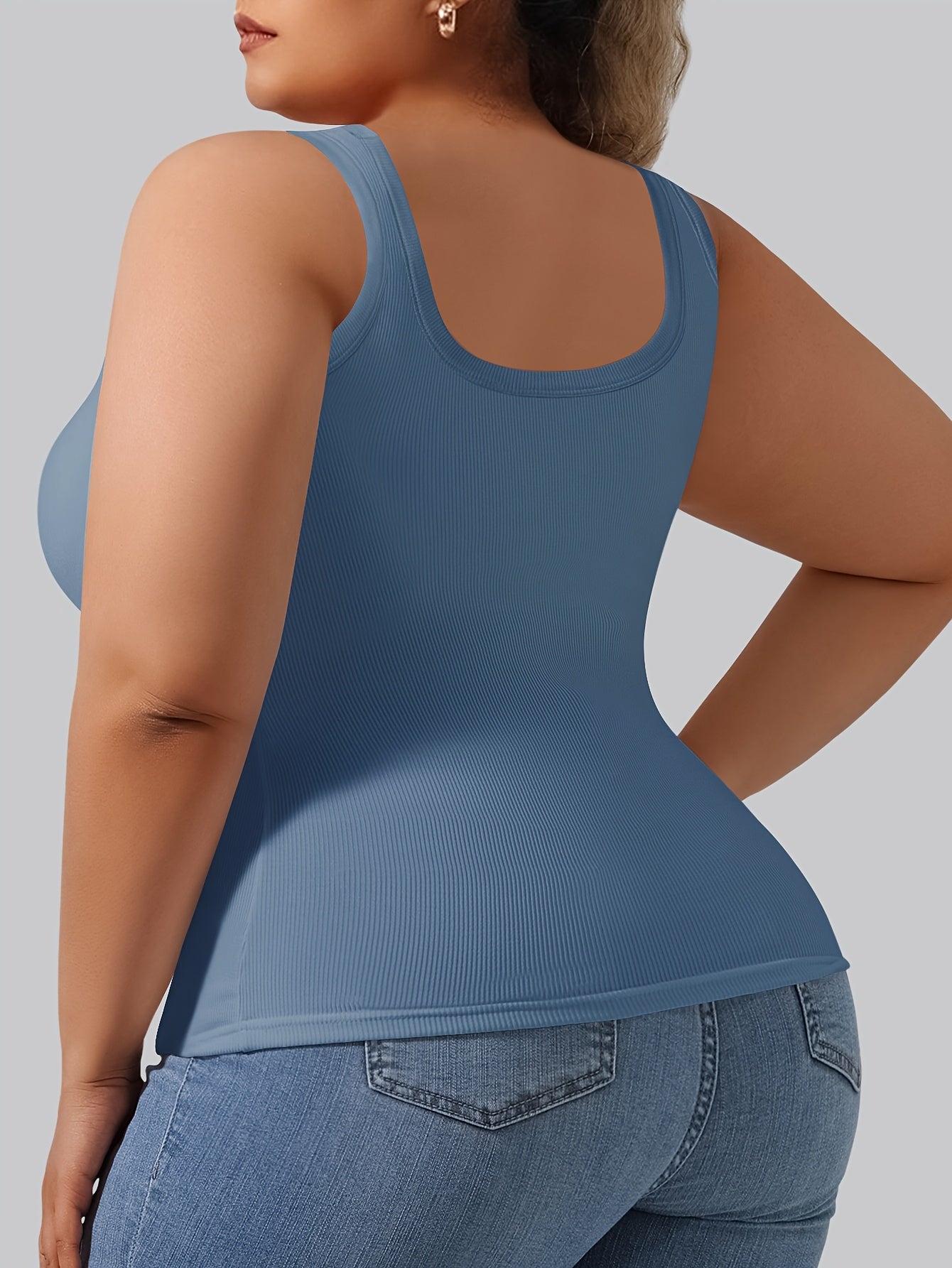 Plus Size - Directional Development Vest Big U Beauty Back 2-In-1 Comes with Coasters Pit Ribbed Base Vest to Wear Outside