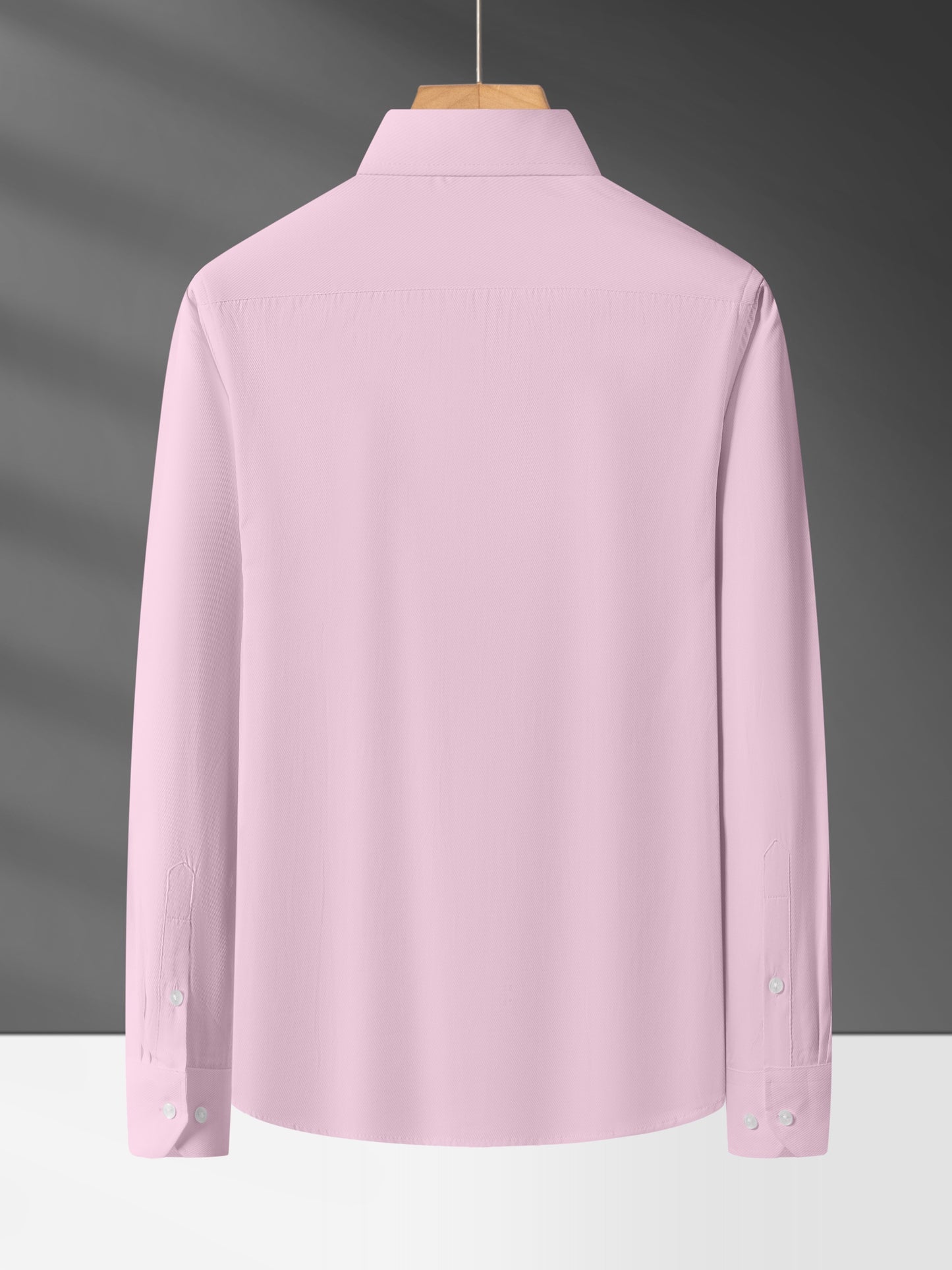Men'S Long Sleeve Solid Color Business Dress Shirt, Elegant Collar, Stretch Fabric, Regular Fit, Single Button Front, Casual Outwear, Adult Sizes, Woven