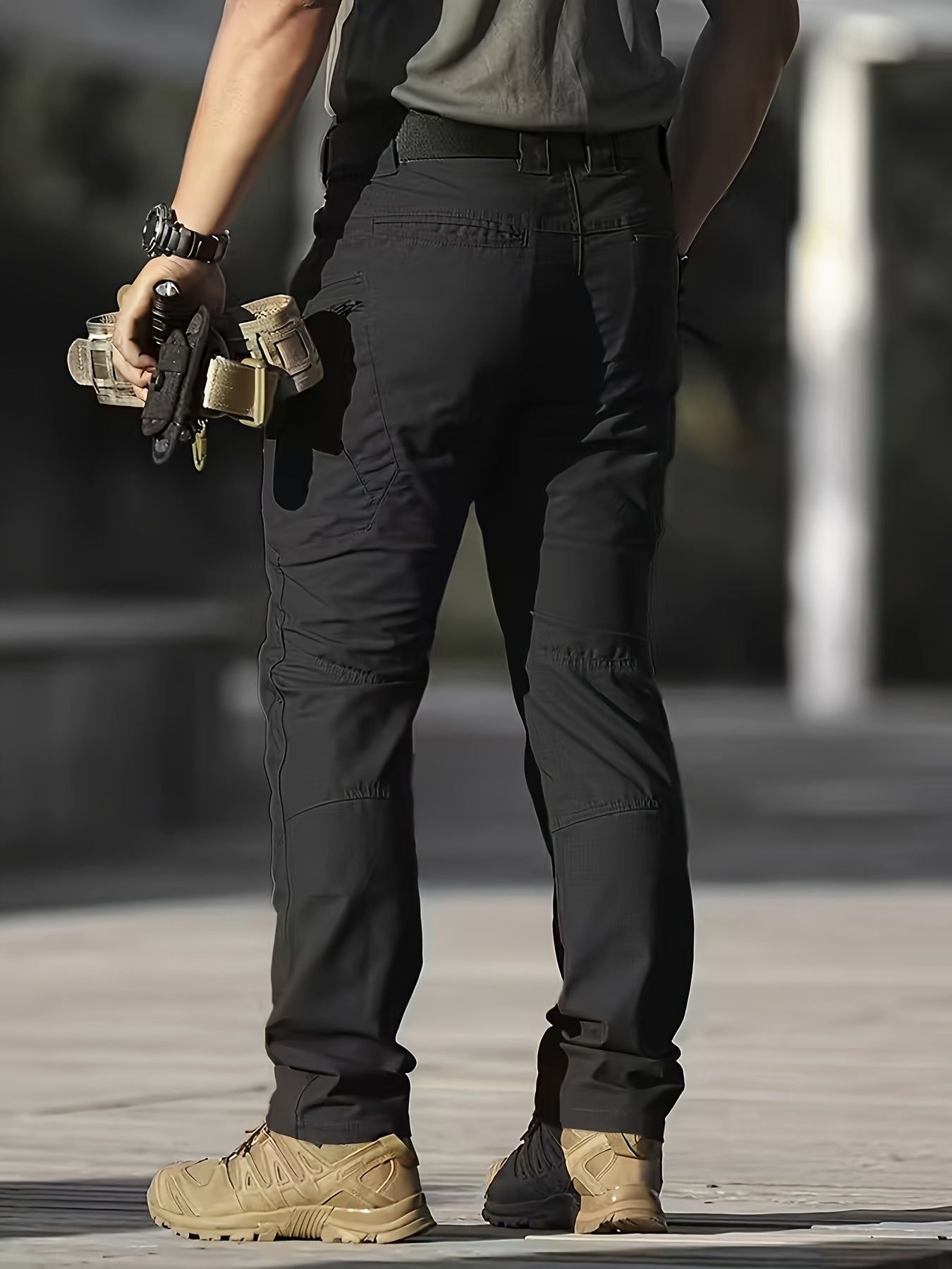 [Tactical Cargo Pants] Lightweight & Tear-ResistantMen's TacticalCargo Pants | (Waist Belt Included)Multi-Pocket Design, Loose Fit for Hiking, Camping, Construction | Elastic Fabric, Outdoor Sports & Casual Version