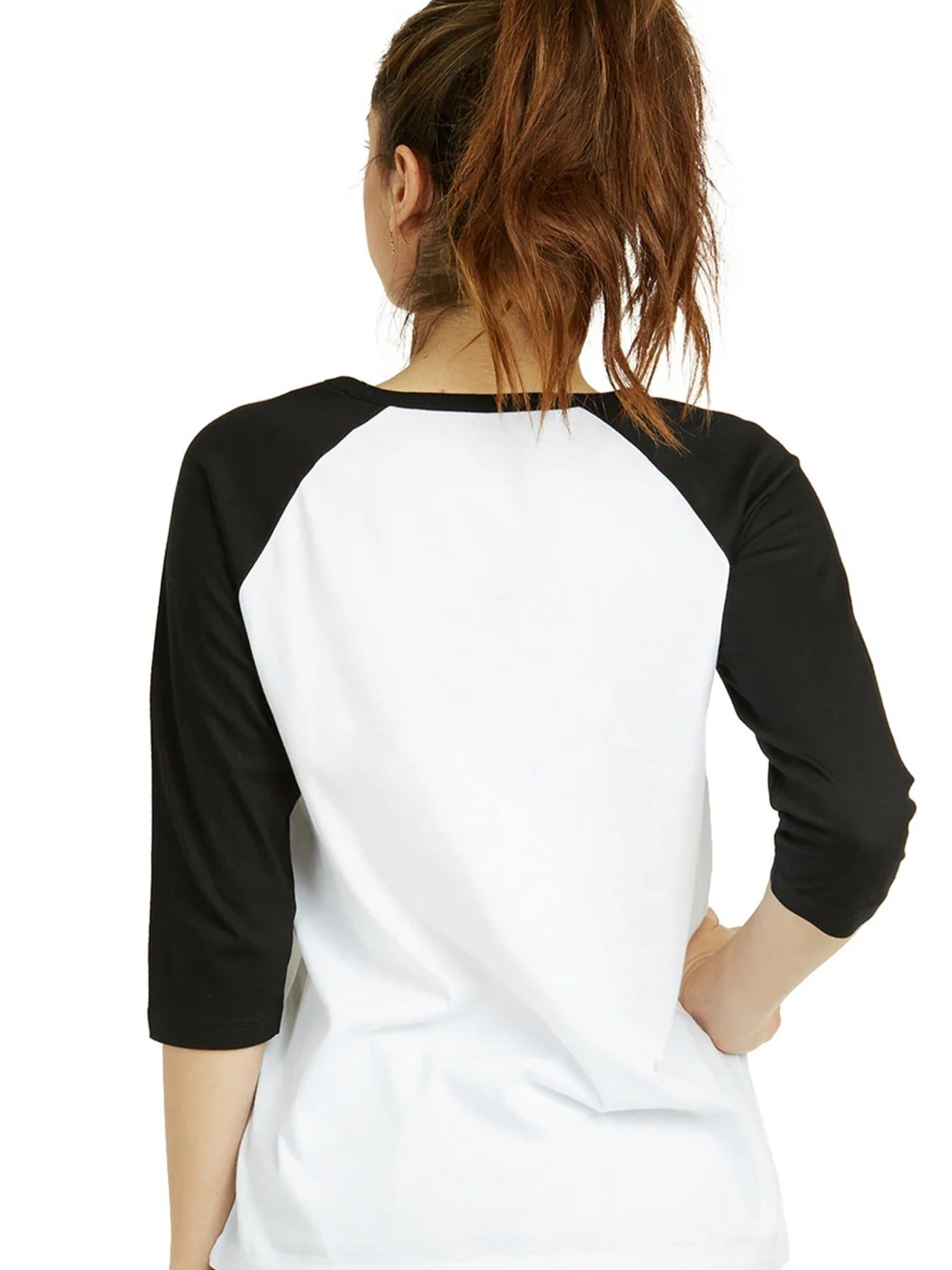 LADIES COTTON BASIC BASEBALL TEE