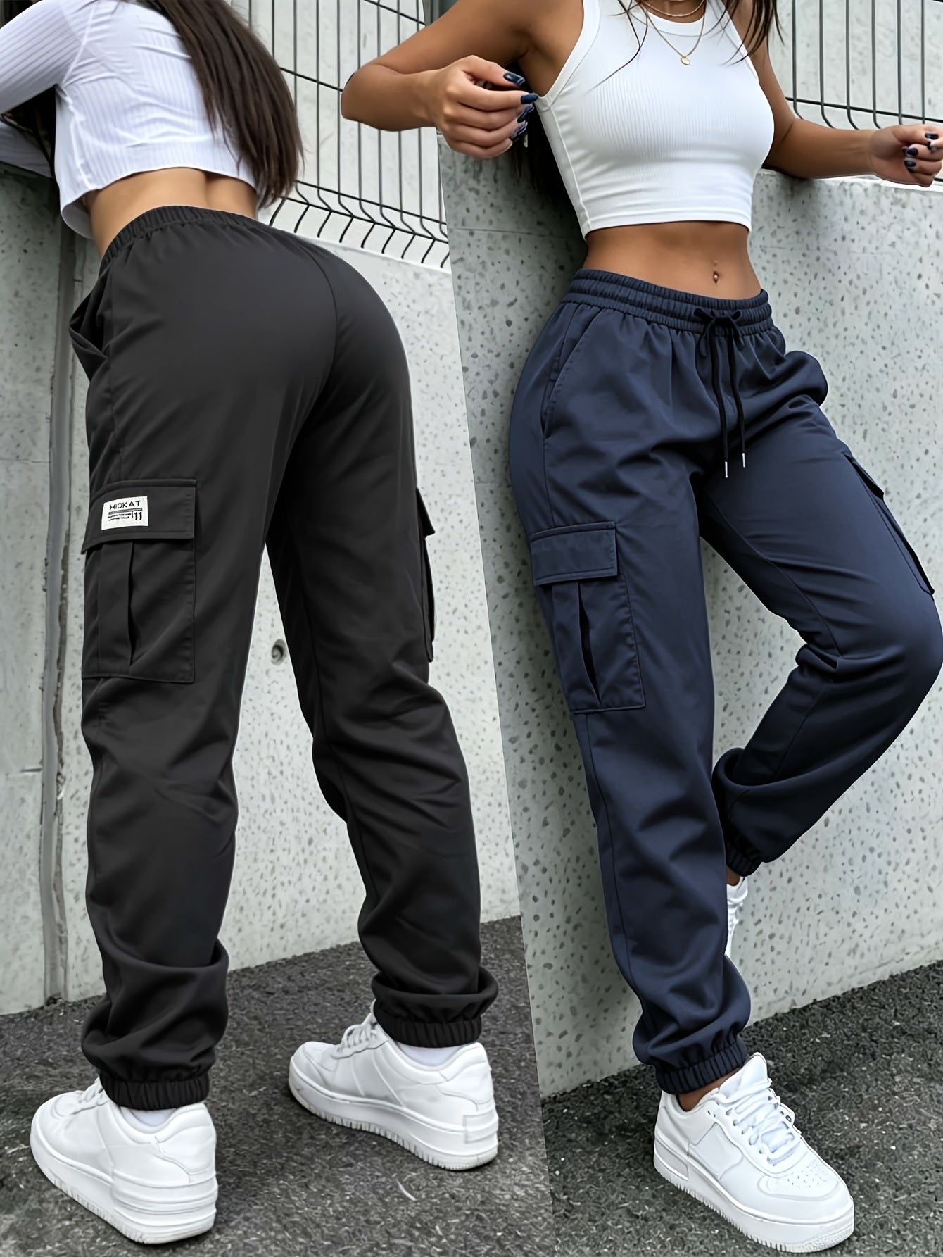 Women'S Lightweight Cargo Jogger Pants - Quick-Dry Breathable Drawstring Ankle Trousers for Casual Outdoor Sports